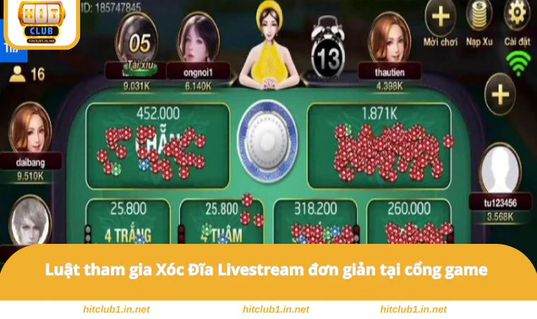 Luật tham gia Xóc Đĩa Livestream đơn giản tại cổng game